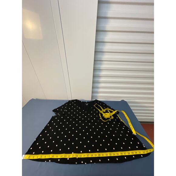 Amazon Essentials Short Sleeve Crewneck Polka Dot Midi Dress Black/White XL - Picture 9 of 9
